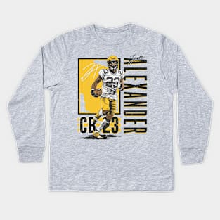 Jaire Alexander Green Bay Vertical Kids Long Sleeve T-Shirt